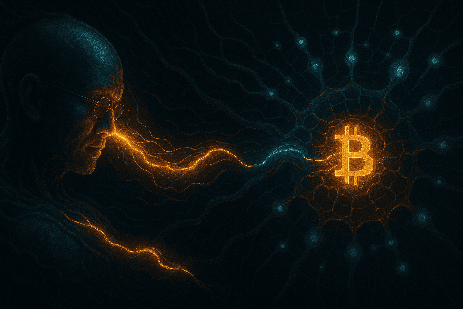 Um organismo digital simbólico que representa CZ como uma célula dormente se reativando, liberando um sinal bioelétrico no tecido blockchain. O sinal viaja por caminhos neurais descentralizados, desencadeando impulsos especulativos em toda a rede. Estilo técnico, ciberbiológico, dramático e simbiótico.