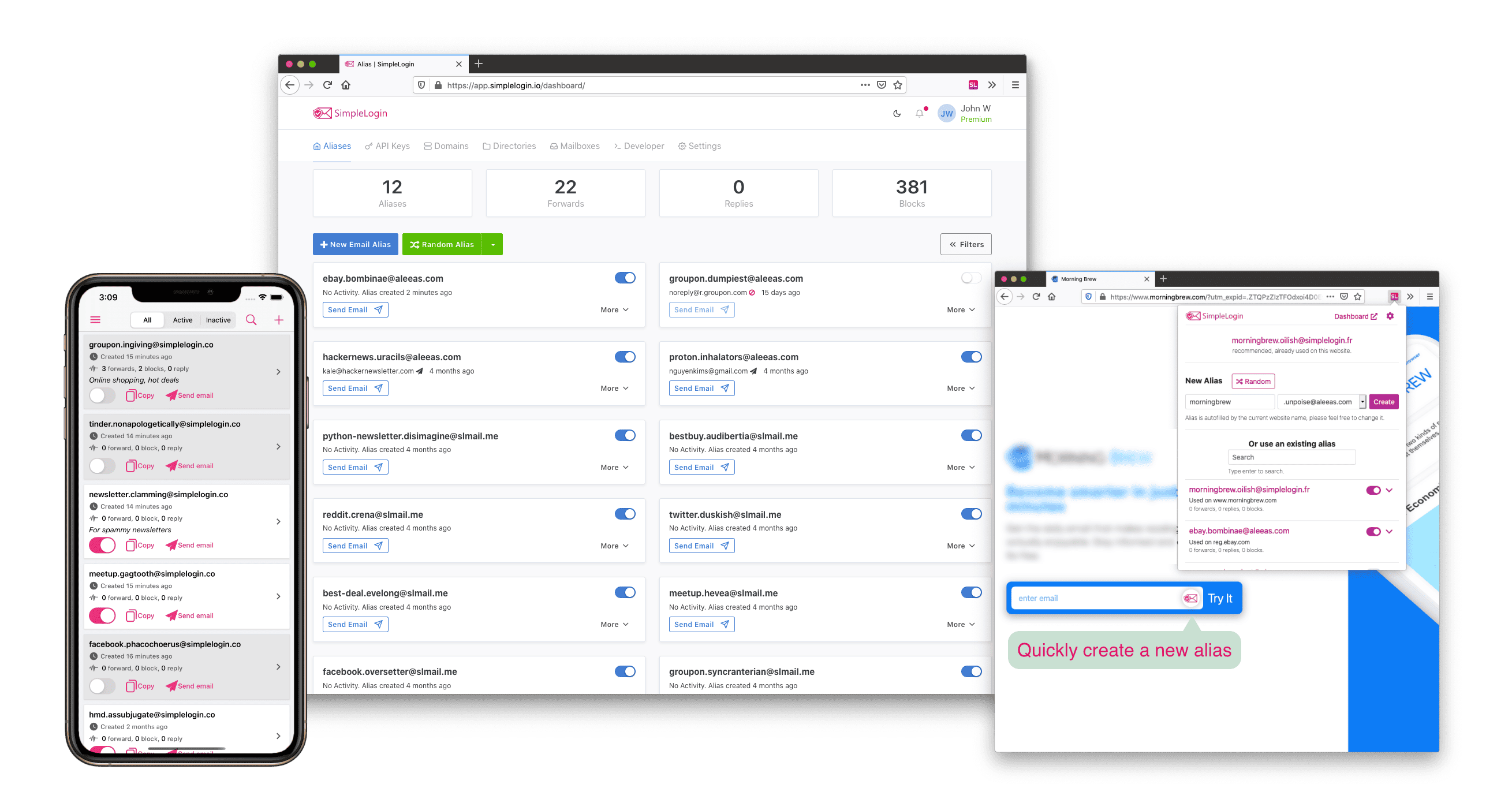 Serviços SimpleLogin